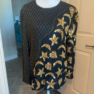 Gold & Black Sequined Top
